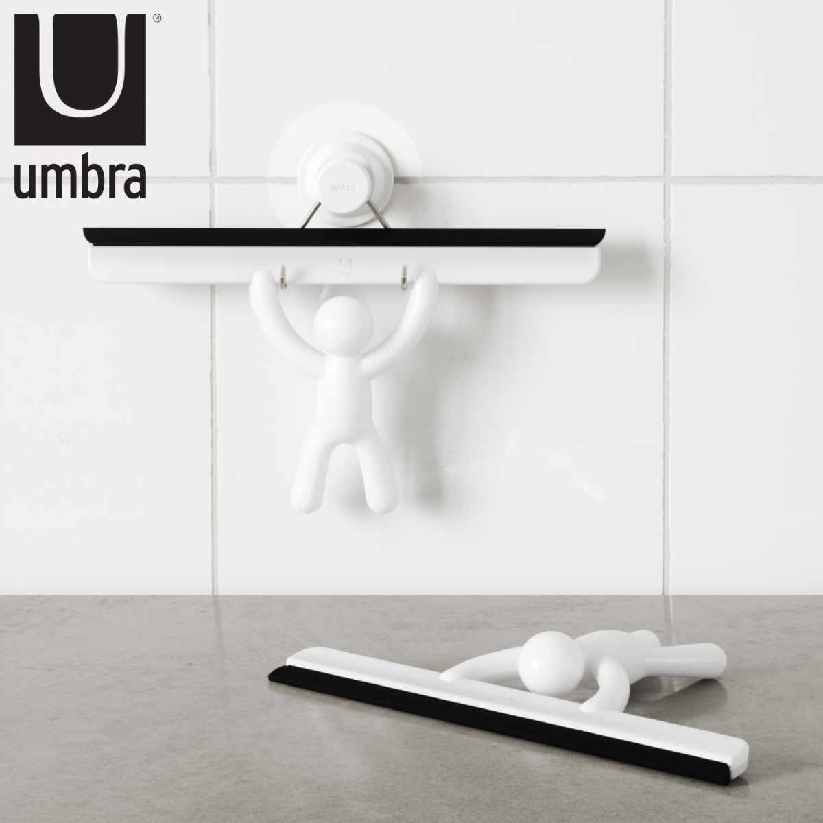 umbra 水切りワイパー バディー スクイージー アドヒーシブ 鏡 水滴 （ アンブラ 水切り お風呂掃除 窓掃除 かわいい ユニーク ）