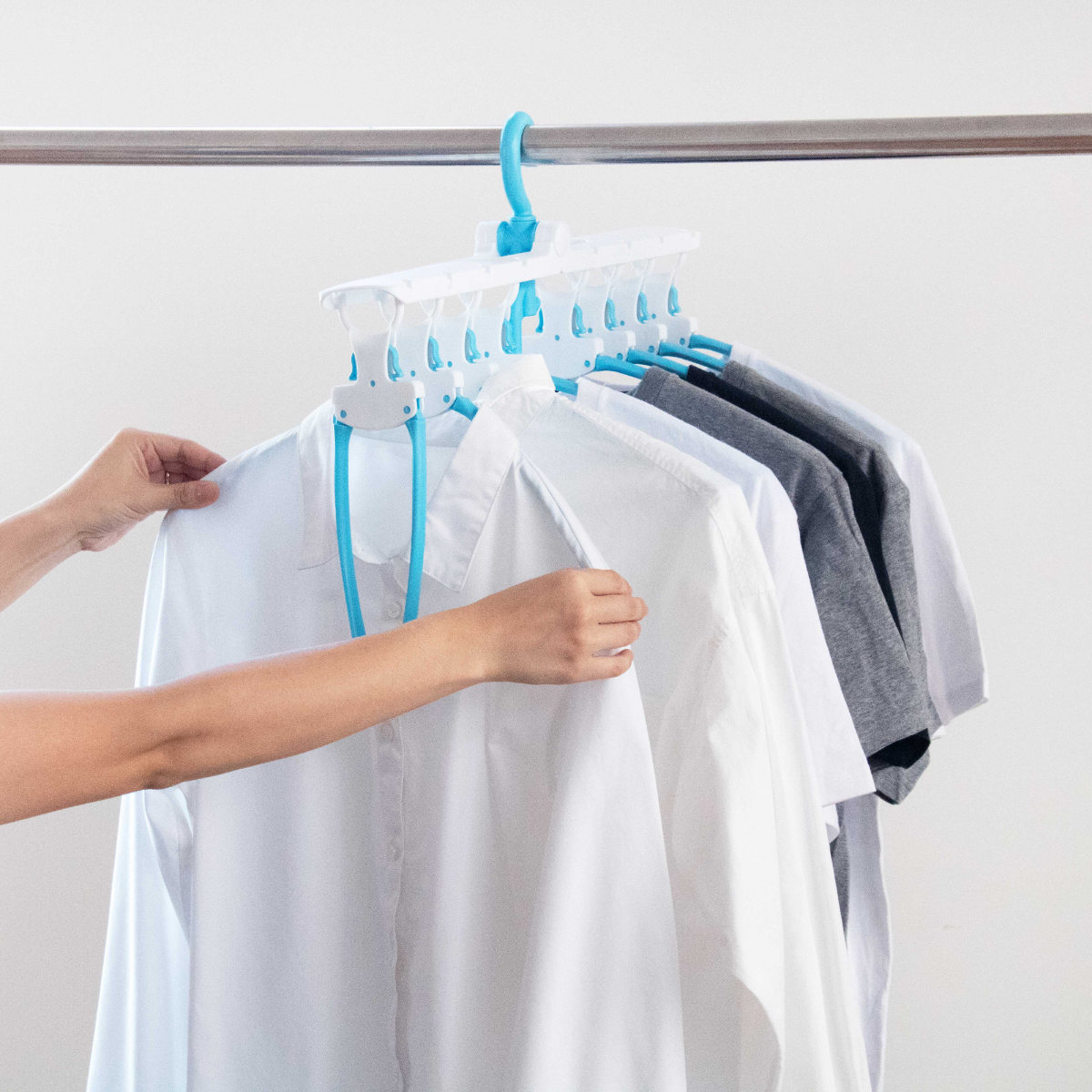 洗濯ハンガー ワンタッチ 8連タイプ （ 連結ハンガー 8連ハンガー 洗濯 取り込み ハンガー ）