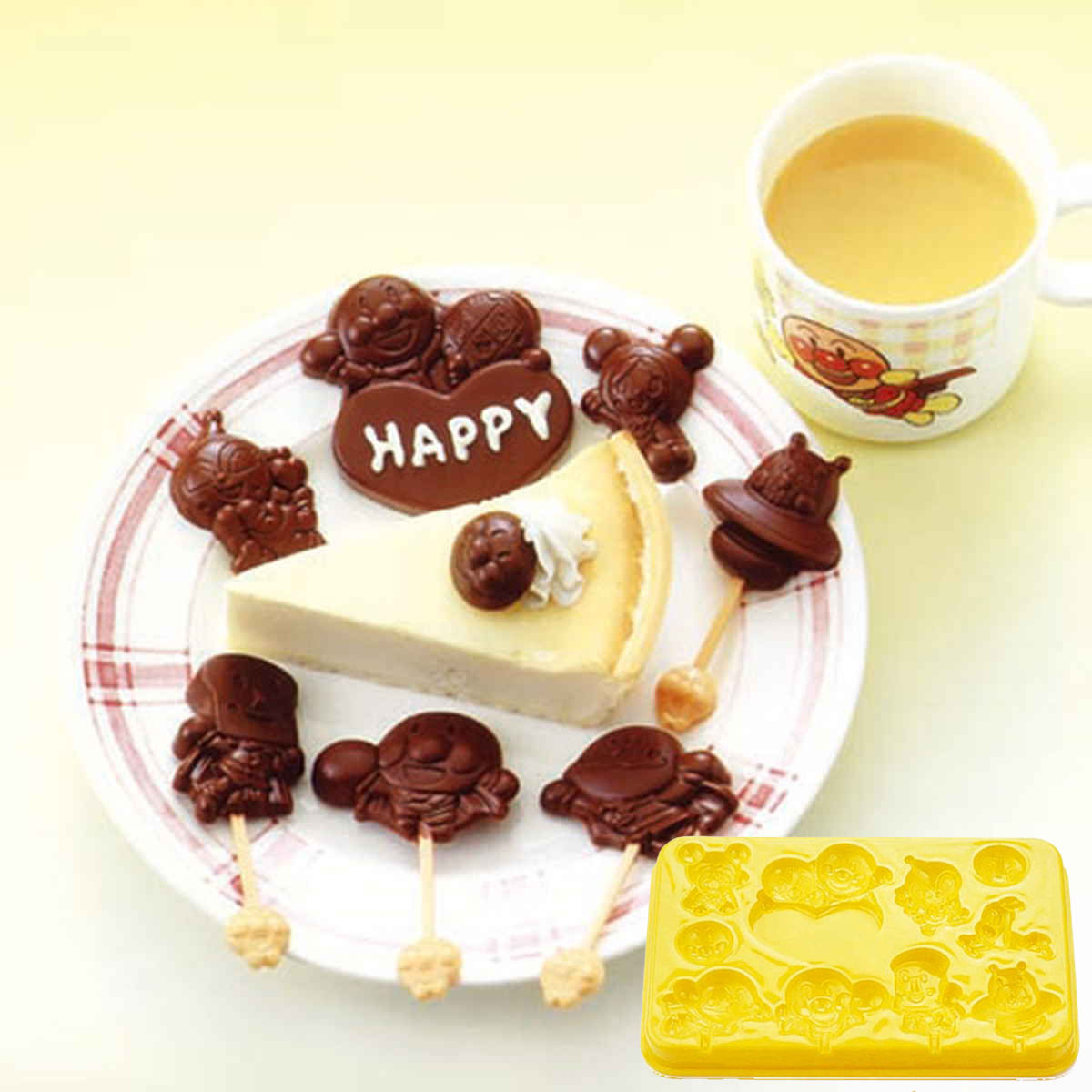 チョコレート型 アンパンマン チョコレートモールド ピック付き