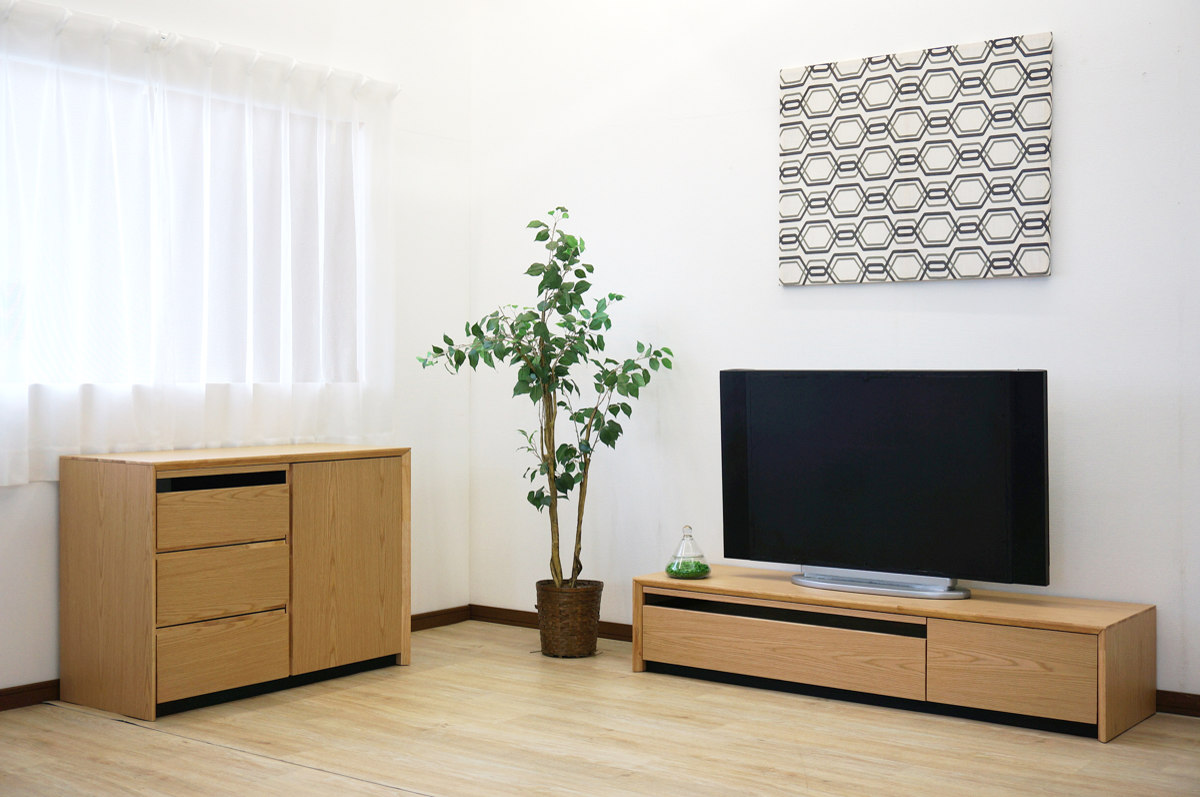 テレビ台 幅150cm 60型対応 引き出し フルスライドレール 完成品