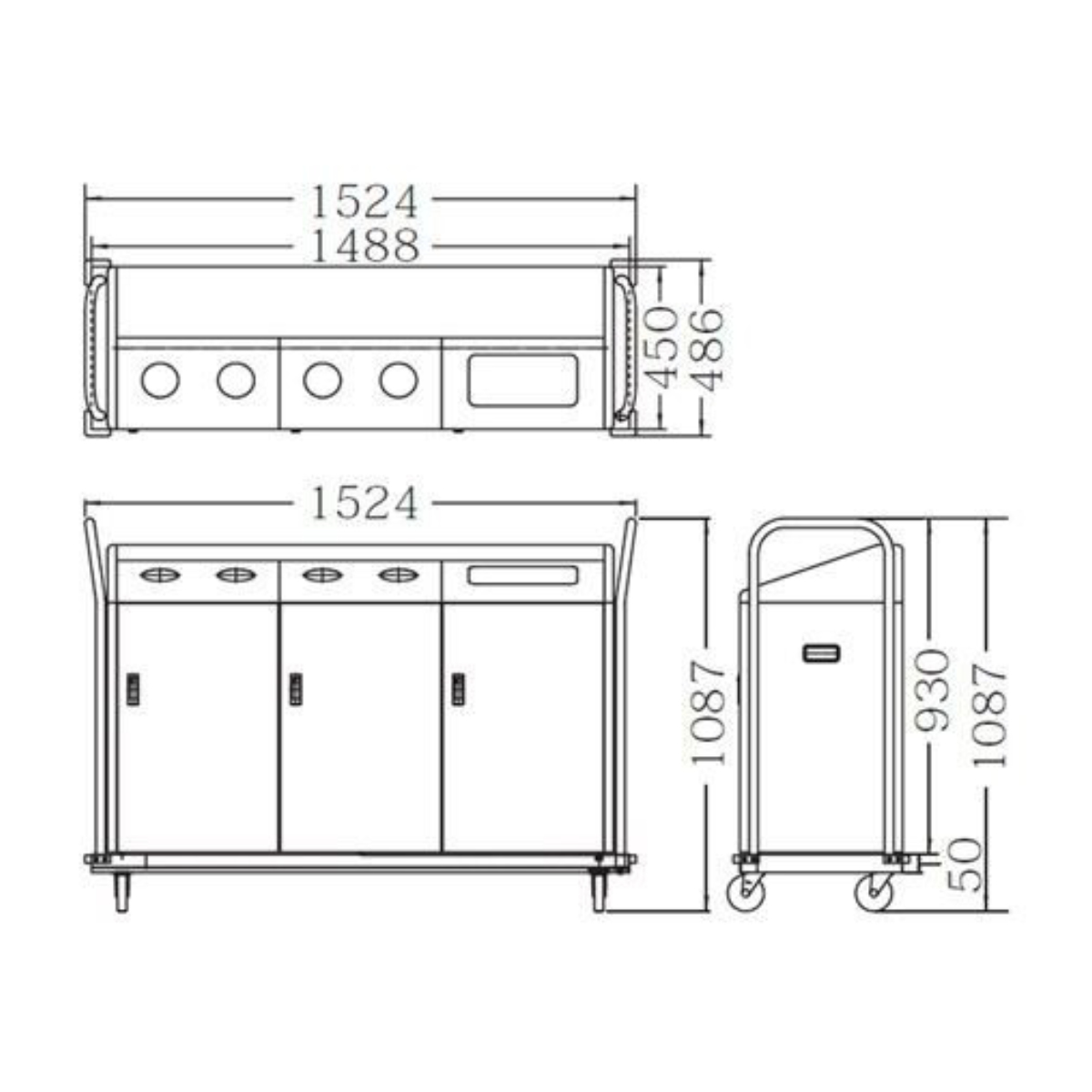 屋内用リサイクルボックス RBK-500TRP...の詳細画像1