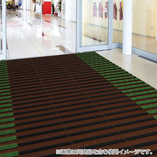 玄関マット 風除室 業務用 15×15cm ブラシライン 樹脂システムマット
