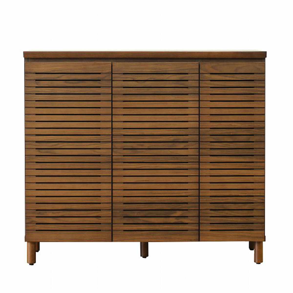 【取引中】天然木シューズボックス 天然木調引き戸シューズボックス ロー（高さ92cm） 幅114cm奥行40cm