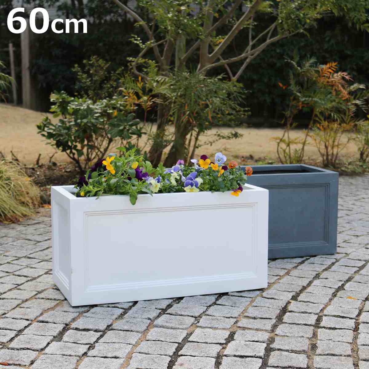プランター マグネシウムプランター 幅60cm （ プランターカバー スクエア 植木鉢 鉢 底穴 屋外 外 家庭菜園 寄せ植え おしゃれ ）