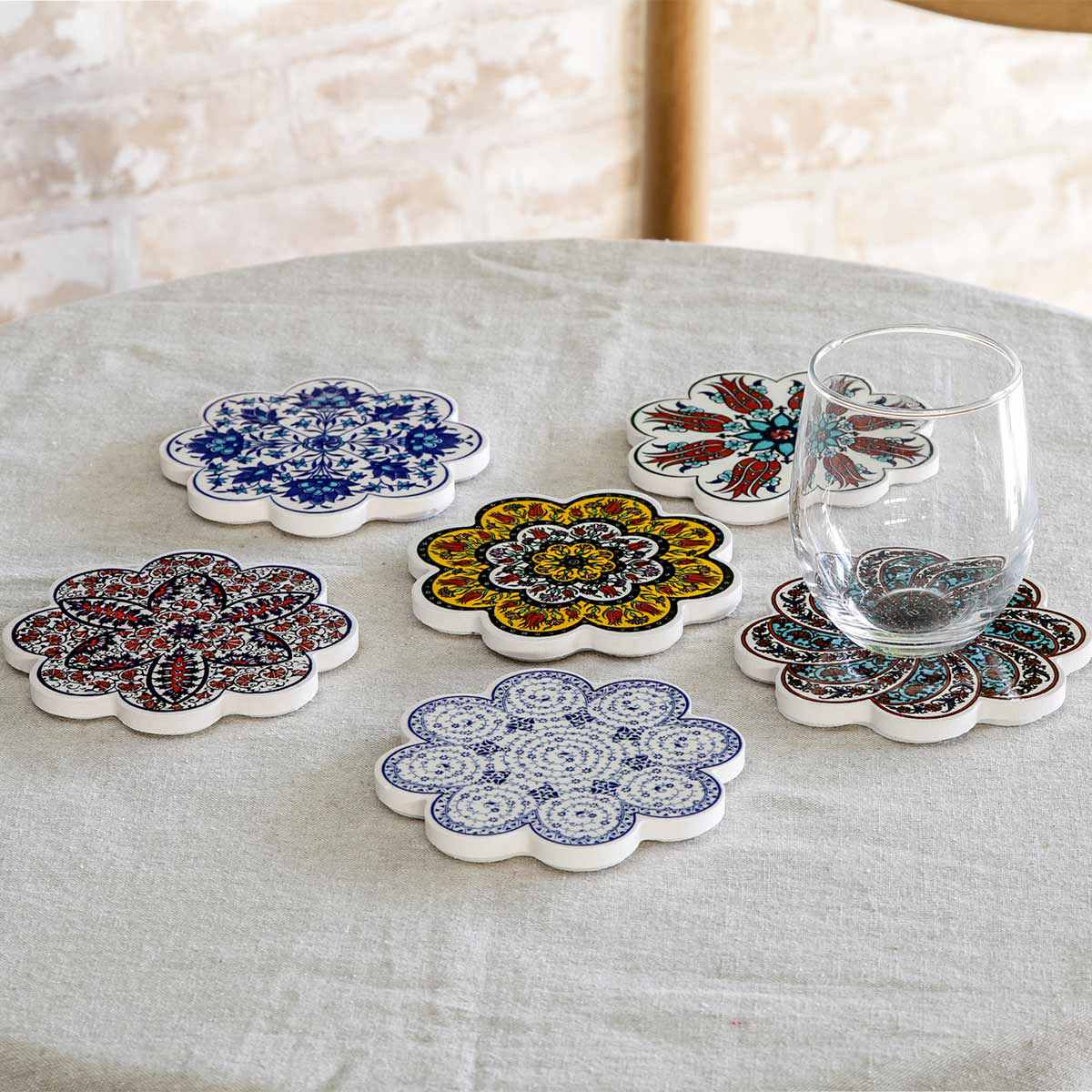 コースター 11cm IZNIK タイルコースター 陶器 （ トルコ陶器 トルコ