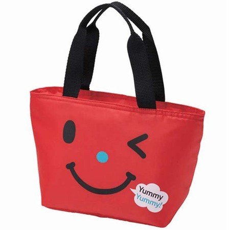 保温・保冷お弁当袋　5色セット　ランチバッグ 保冷弁当袋 スマイル レッド 保冷バッグ 保冷剤付 （ お弁当袋 保冷