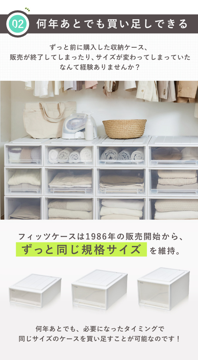 Fits 収納ケース フィッツ フィッツケース クローゼット ワイド L-53 2