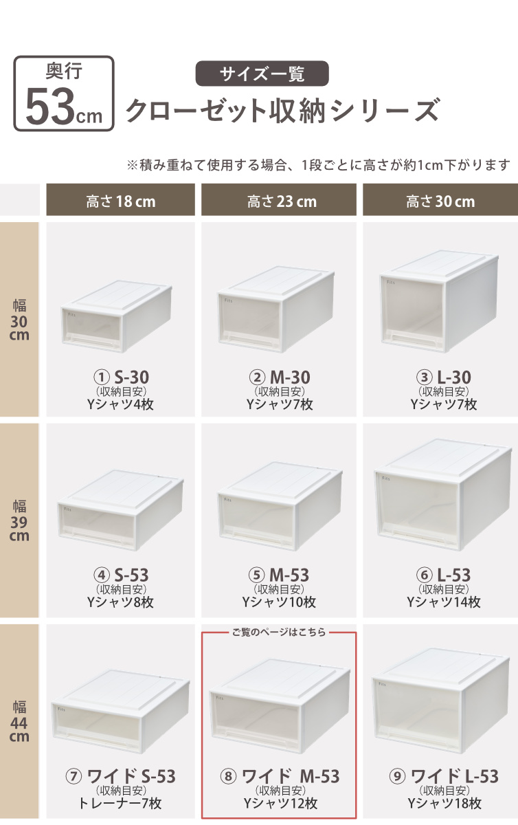 Fits 収納ケース フィッツ フィッツケース クローゼット ワイド M-53 4