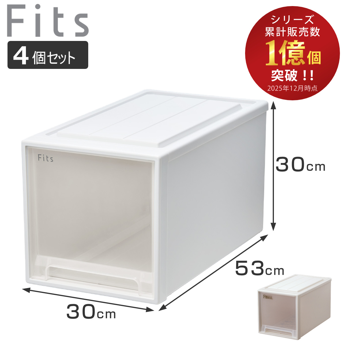 Fits 収納ケース フィッツ フィッツケース クローゼット L-30 同色4個