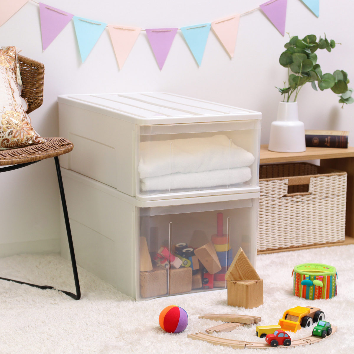 収納ケース たっぷり収納 衣装ケース 引き出し プラスチック 4個セット 66M 幅39×奥行66×高さ23cm （ 収納 ケース クローゼット 押し入れ 日本製 引出し ）_18