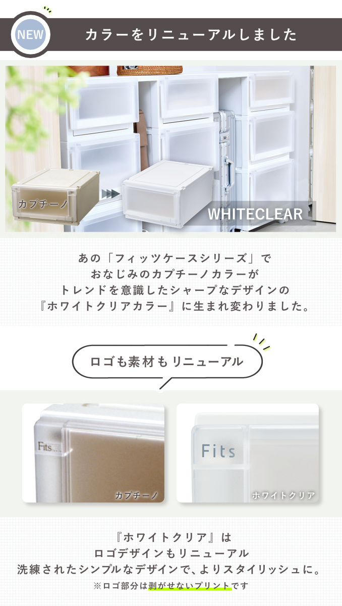 Fits 収納ケース 2個セット 幅44×奥行74×高さ23cm フィッツケース