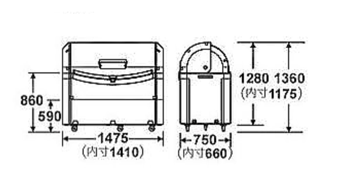 ゴミ箱 約1000L ワイドペールST1000...の詳細画像1