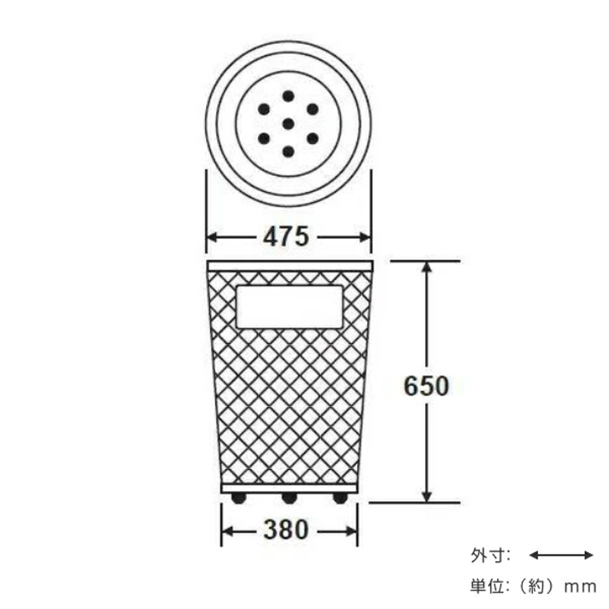 屋外用ゴミ箱 78L グランドコーナー 丸型 ステンレス製 （ 法人限定 ごみ箱 ダストボックス 屋外用 メッシュ 大型 公園 学校 施設 ）_1