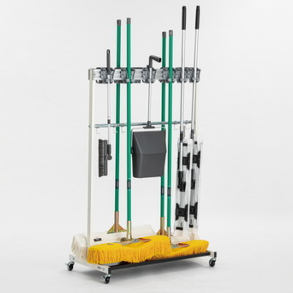 モップハンガー 12本掛 コアラモップハンガー A型 （ 法人限定 テラモト モップ 収納 清掃道具 業務用 カート 幅93 清掃用 掃除用具 運搬 スチール製 ）