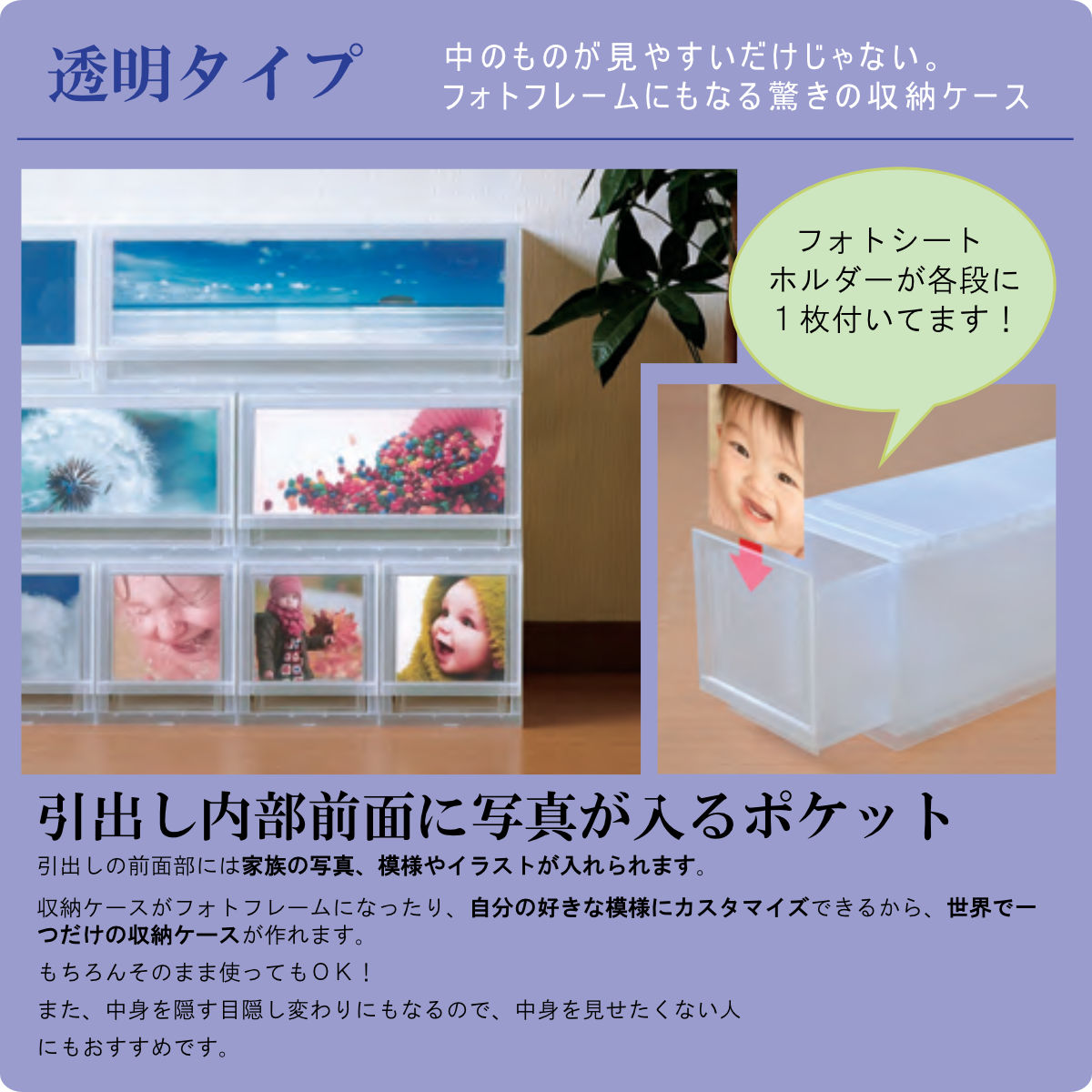 収納ケース プラスト PHOTO 幅34×高さ...の詳細画像4