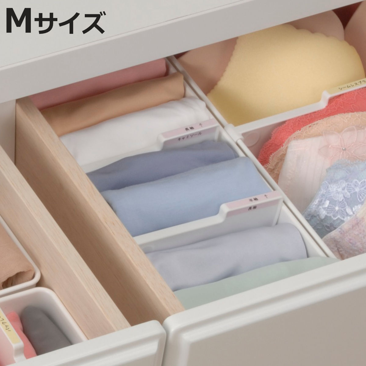 イノマタ化学 仕切りボックス 下着収納ケース M 仕切り付 幅29.2×奥行