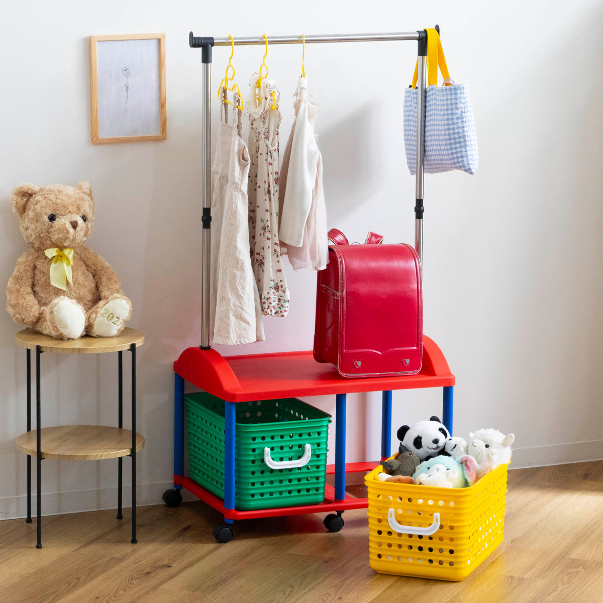 チェスト、子供用ハンガーラック、木製棚、無印良品ケース ハンガーラック チェスト 衣装収納 子供用 子供 キッズ セット