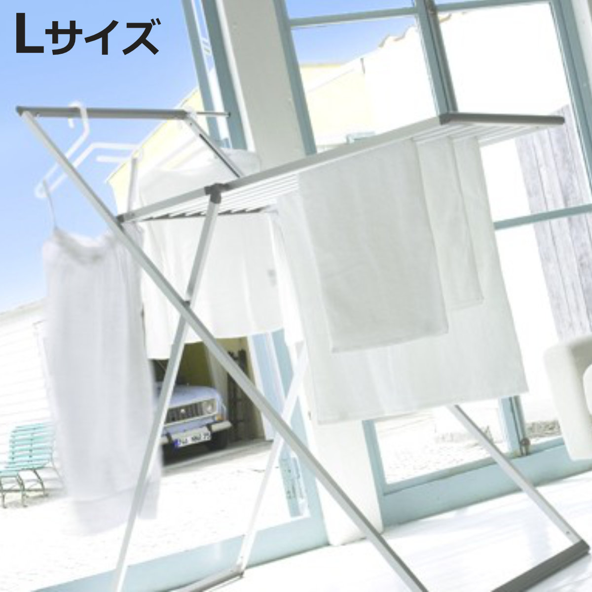 ランドリースタンド kakalu カカル Lサイズ 洗濯物干し アルミ製 軽量 折りたたみ （ 物干しスタンド 室内物干し キャスター付き ）