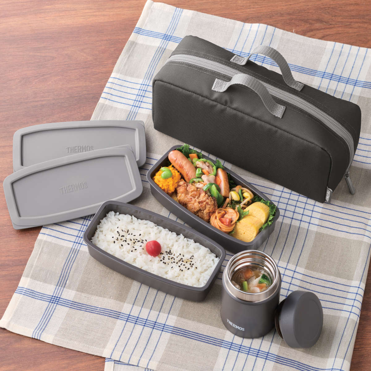 THERMOS（サーモス） 弁当箱セット 1L 1000ml 真空断熱スープランチ