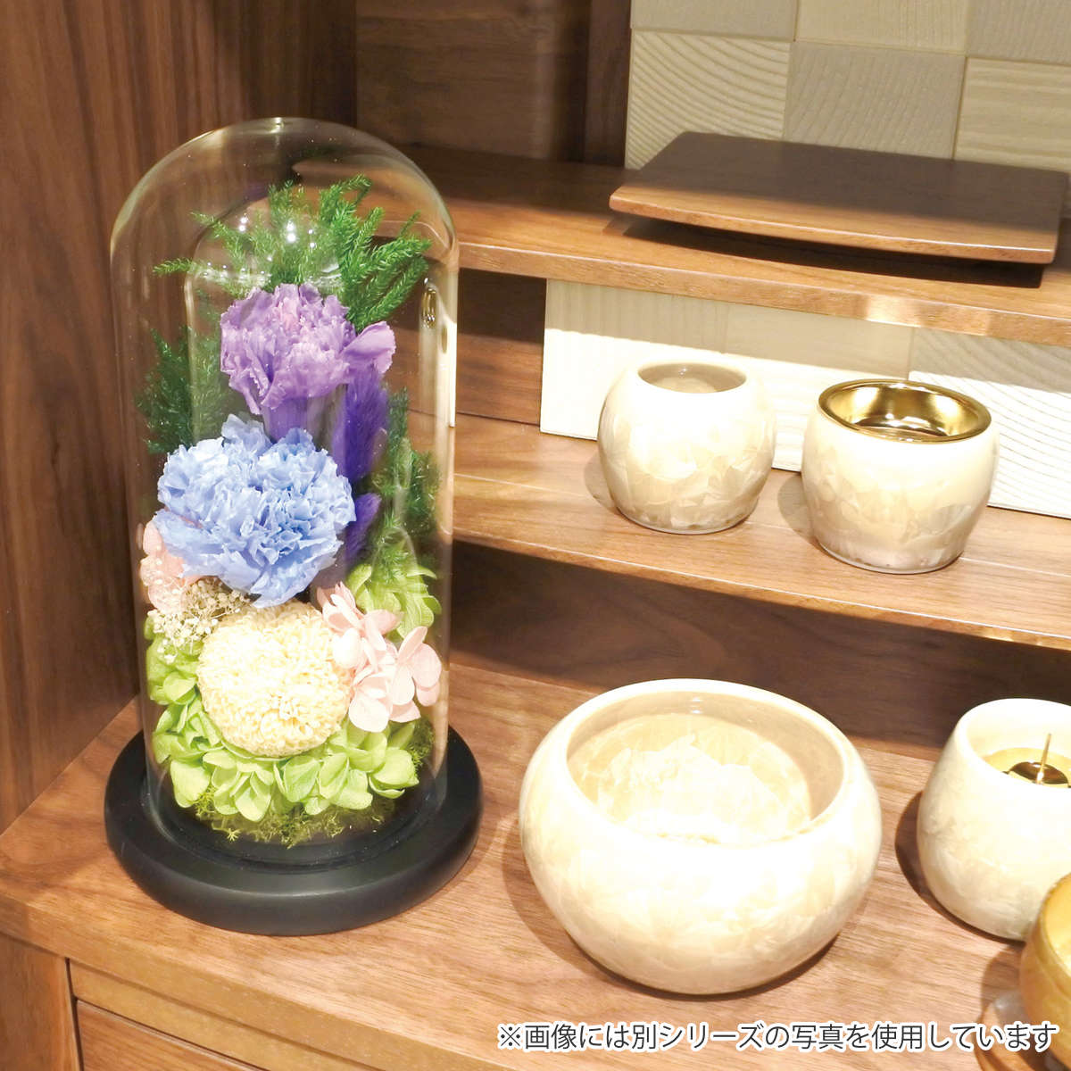 供え花 仏花 お供え ガラスドームアレンジメン...の詳細画像2