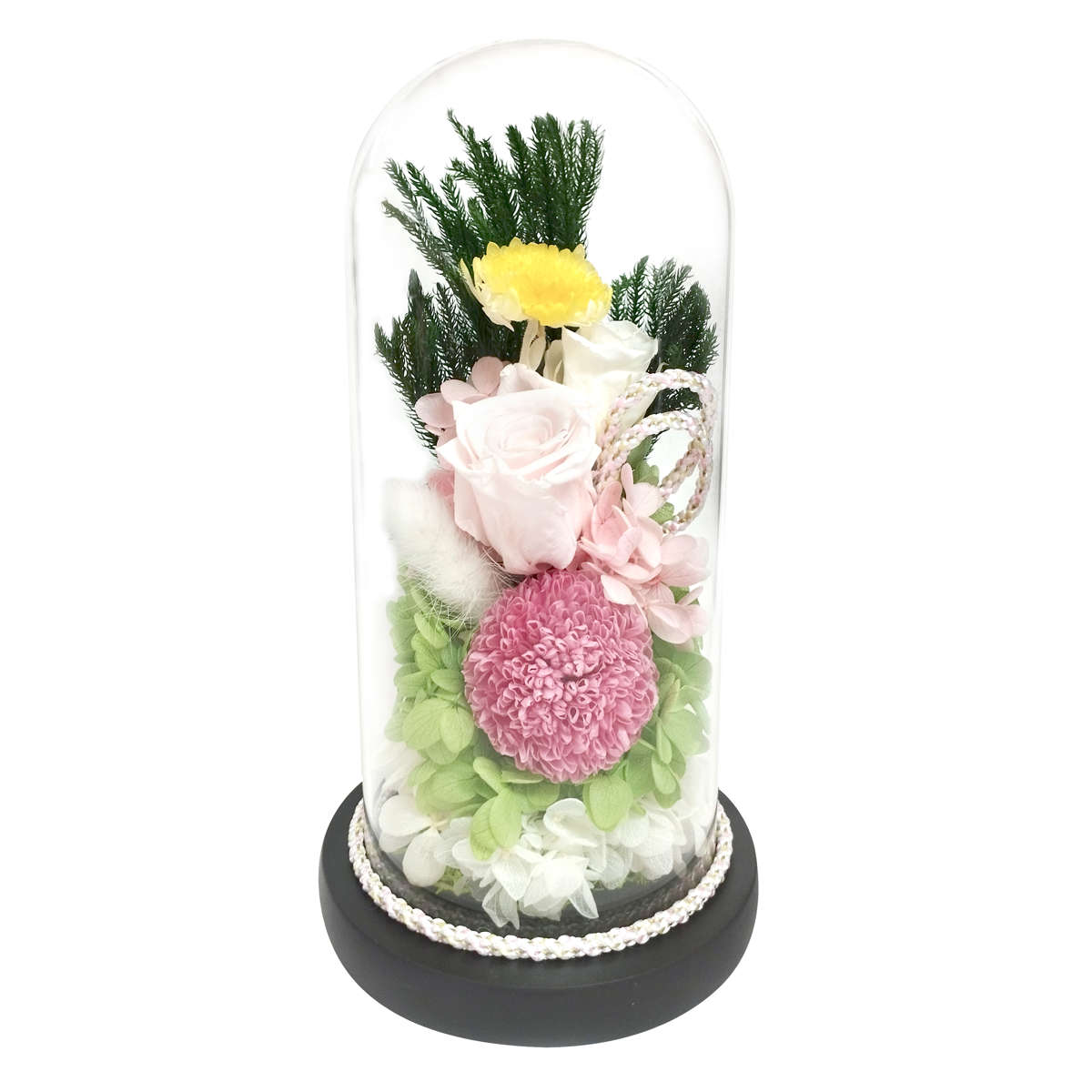 供え花 仏花 お供え ガラスドームアレンジメント （ 造花 ブリザード