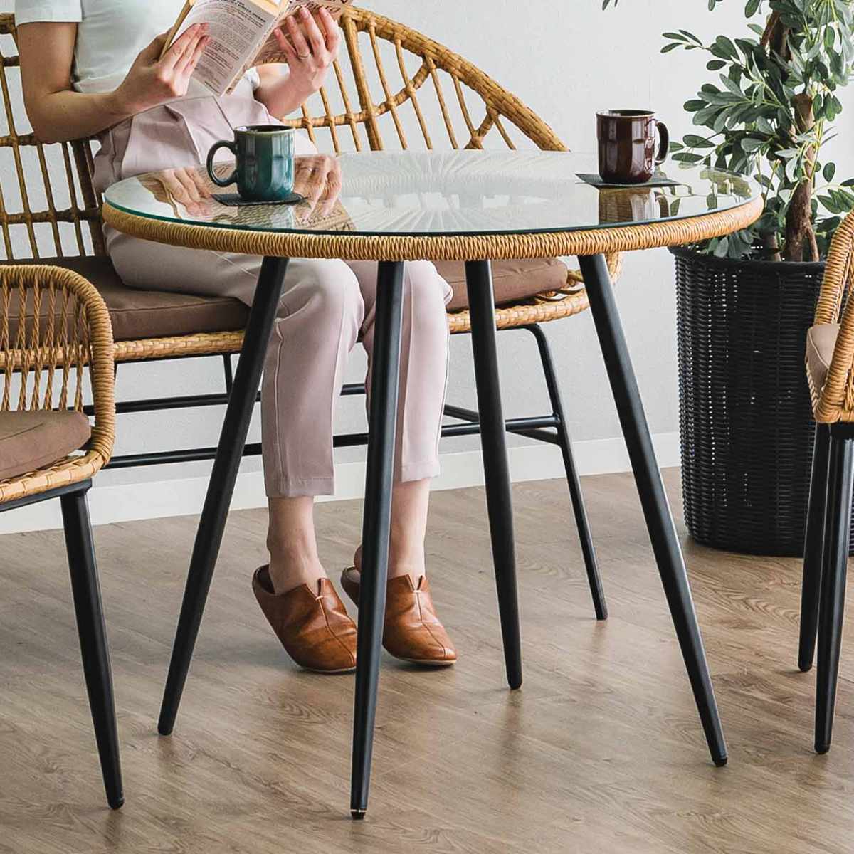 丸テーブル ダイニング（素材：籐、ラタン）のおすすめ人気商品一覧