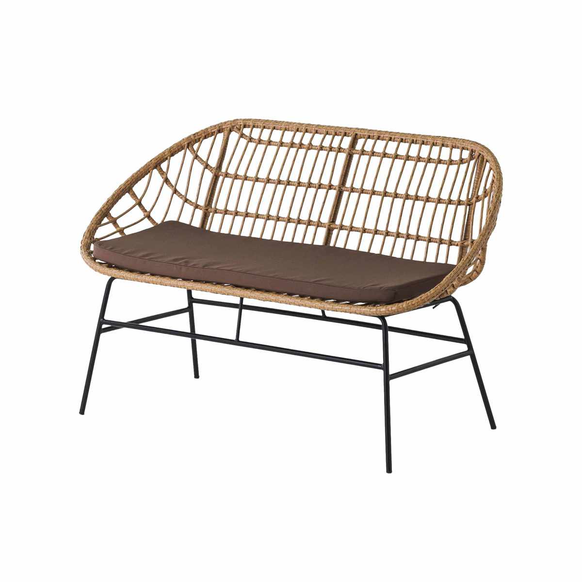 ベンチソファ 2人掛け ラタン調 マーレ （ ベンチ 2人掛けソファ