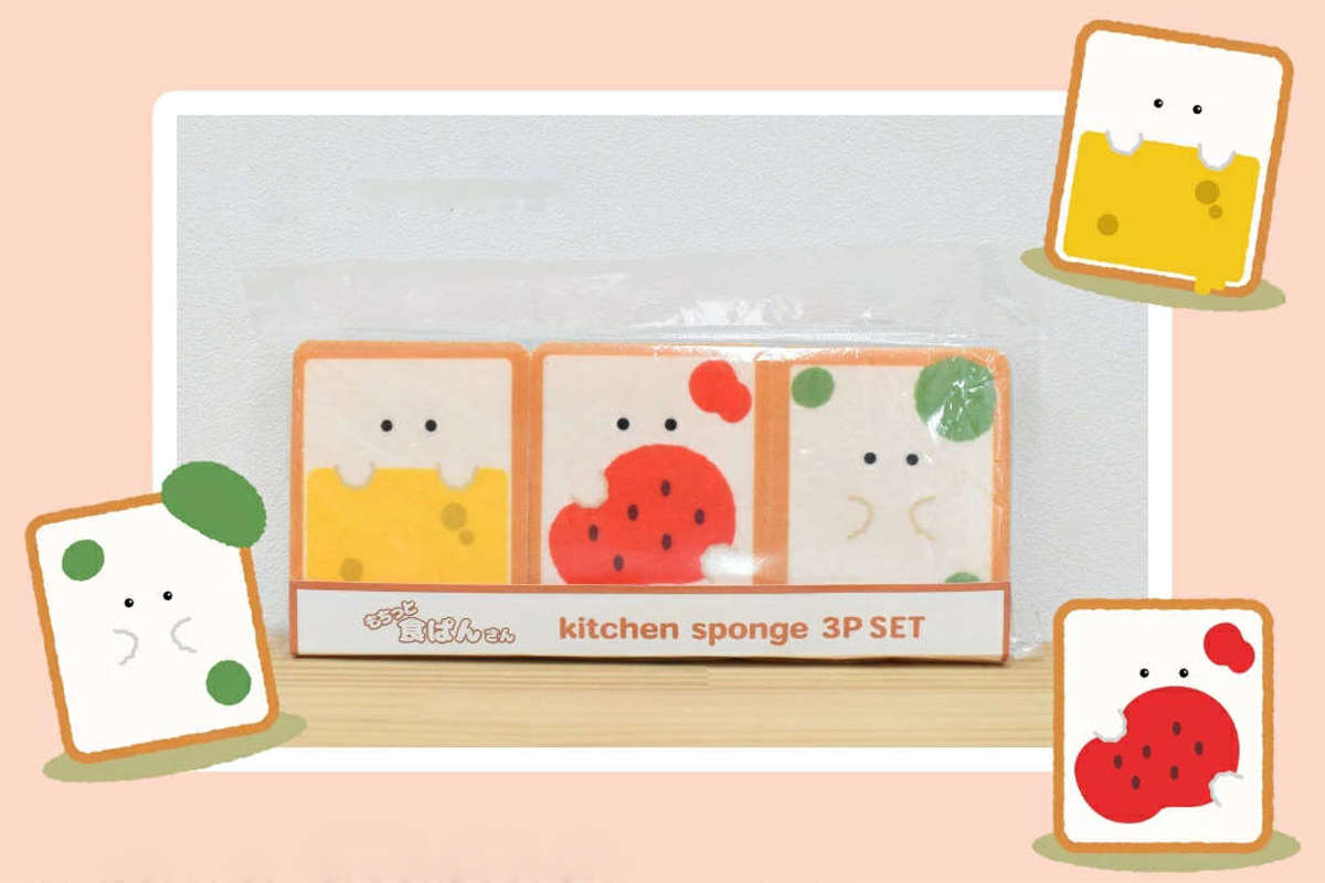 キッチンスポンジ もちっと食ぱんさん スポンジ 3個入り （ 食器用スポンジ 台所用スポンジ キッチン用スポンジ キッチン雑貨 食器洗い ） | ブランド登録なし | 07