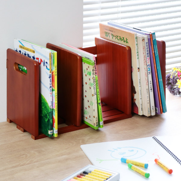 弘益 本立て スライド ブックスタンド 木製 幅33.5〜62×奥行18×高さ