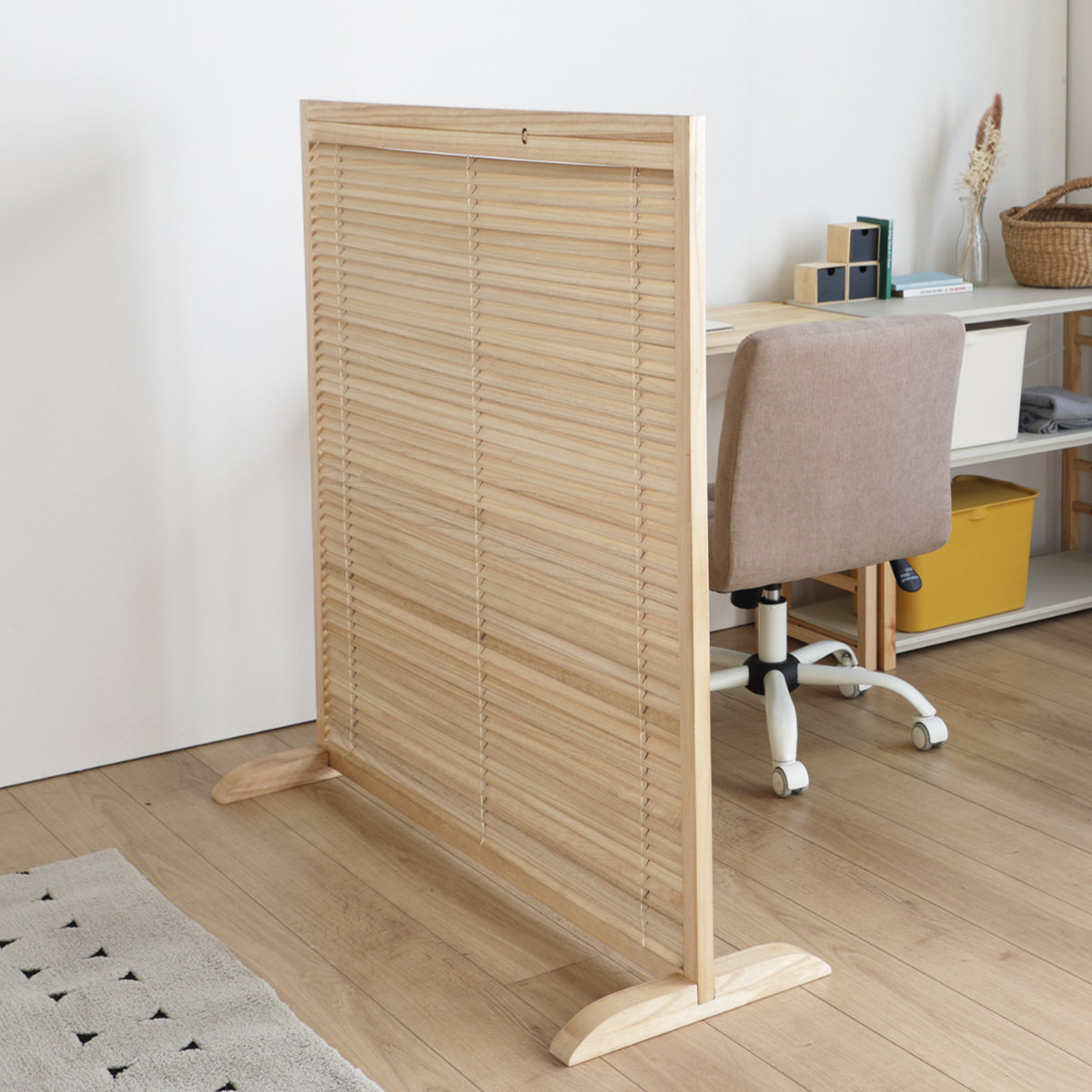 弘益 衝立 1連 高さ119cm ナチュラル ルーバータイプ