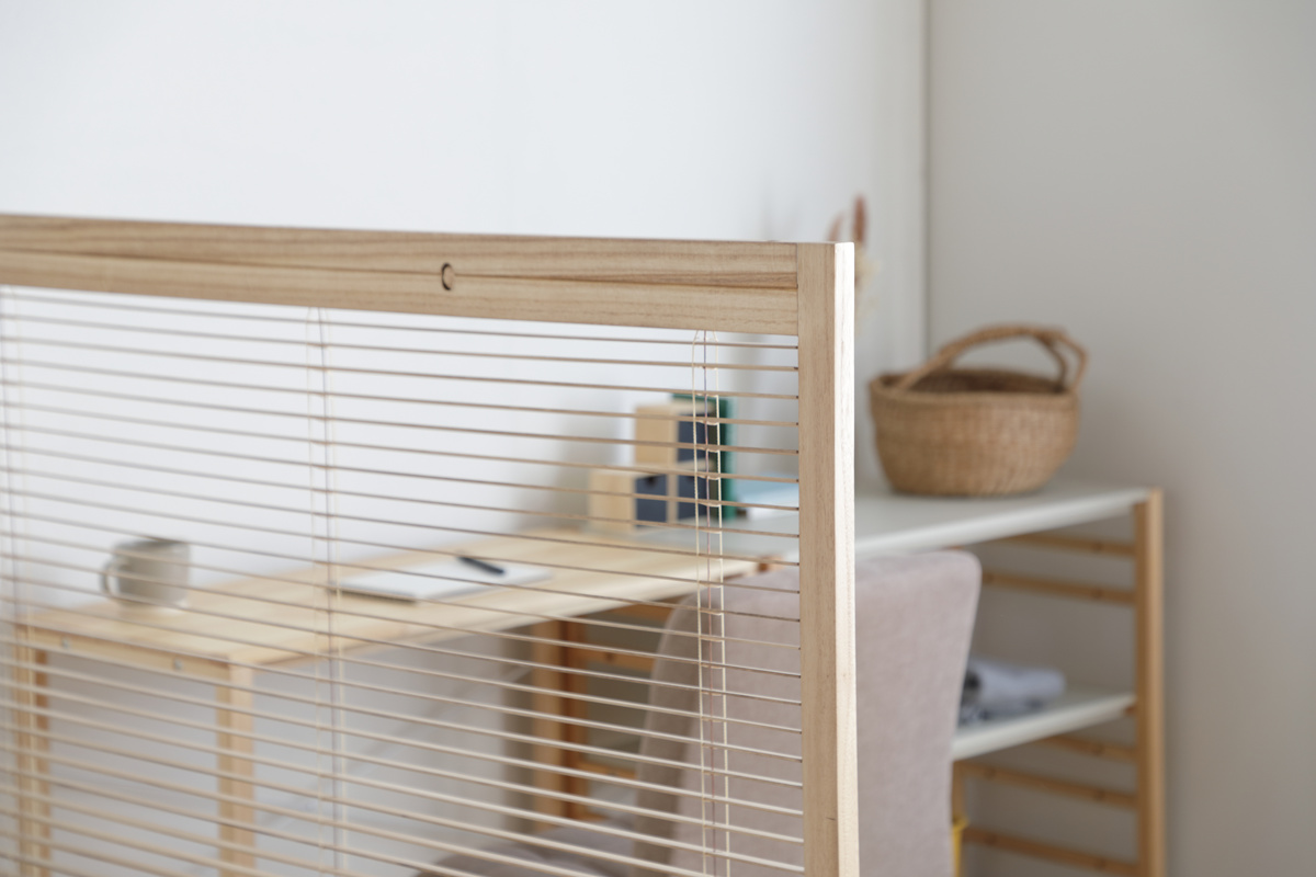 弘益 衝立 2連 高さ155cm ナチュラル ルーバータイプ