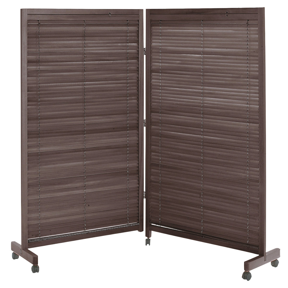 弘益 衝立 2連 高さ155cm 天然木 桐 折りたたみ ルーバタイプ 間仕切り