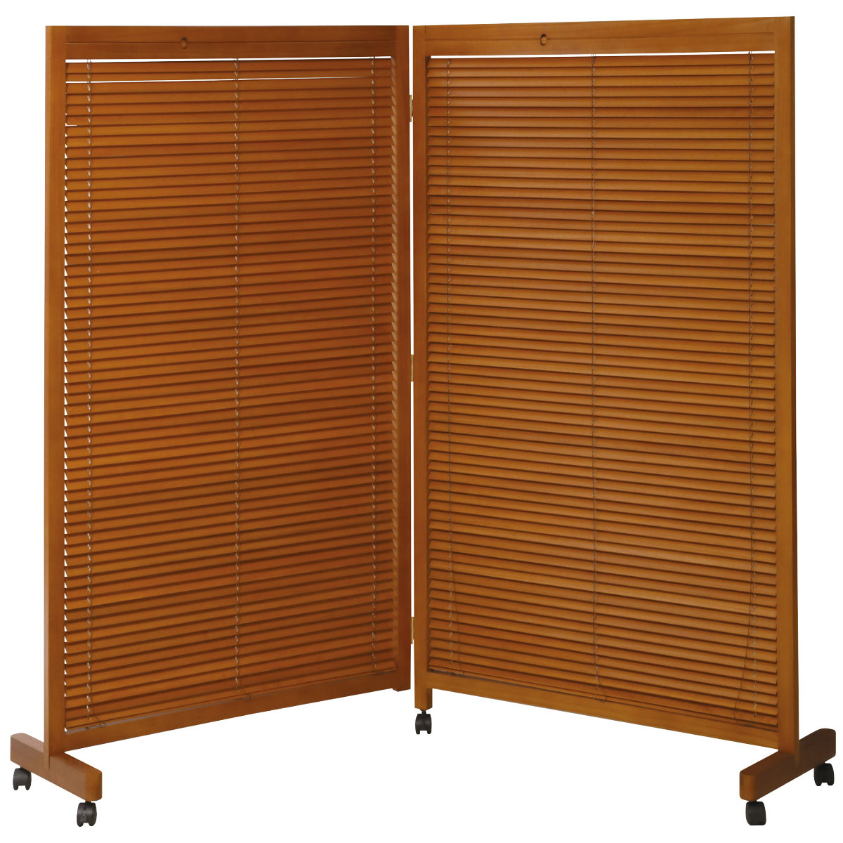 弘益 衝立 2連 高さ155cm 天然木 桐 折りたたみ ルーバタイプ 間仕切り