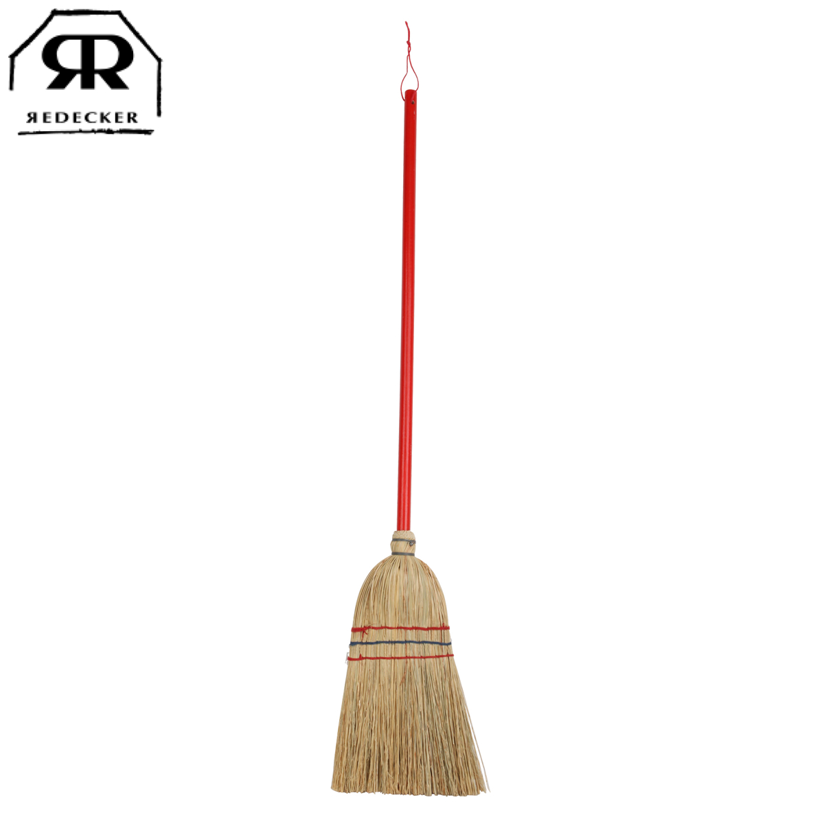 Redecker レデッカー わらほうき 子ども用 赤い柄 天然素材 80cm （ 子供用ほうき 箒 おしゃれ お掃除グッズ お手伝い 木製 ドイツ製 ）