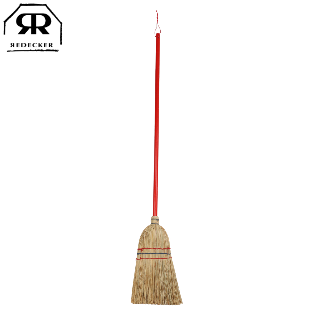 Redecker レデッカー わらほうき 子ども用 赤い柄 天然素材 110cm （ 子供用ほうき 箒 ロング おしゃれ お掃除グッズ お手伝い 木製 ドイツ製 ）