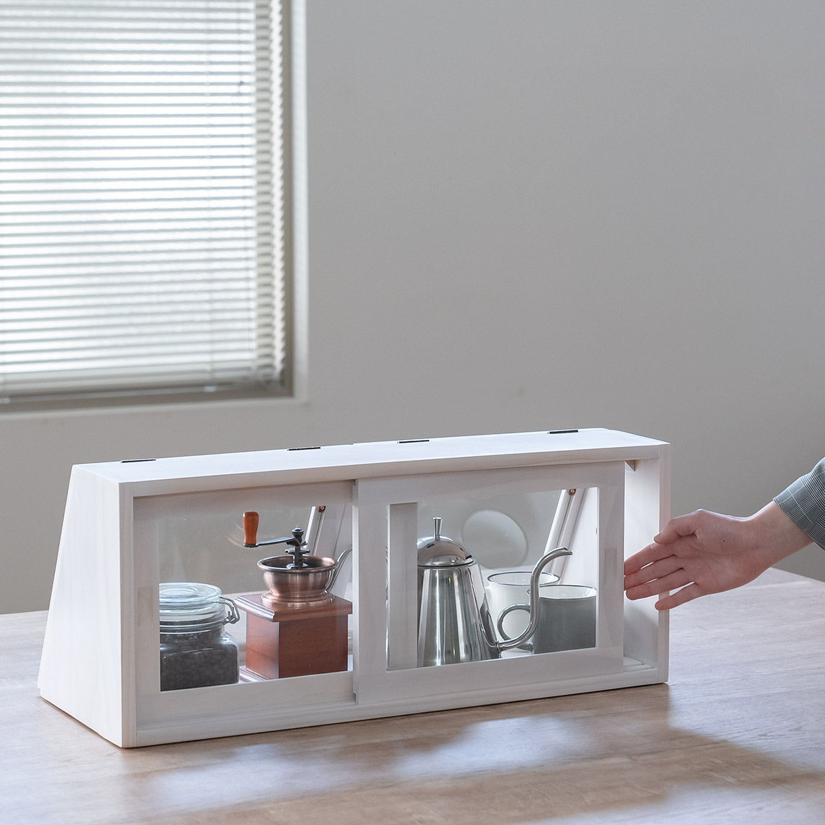 HAGiHARA（萩原） ガラスケース 幅60cm 1段 カウンター上収納 ラック