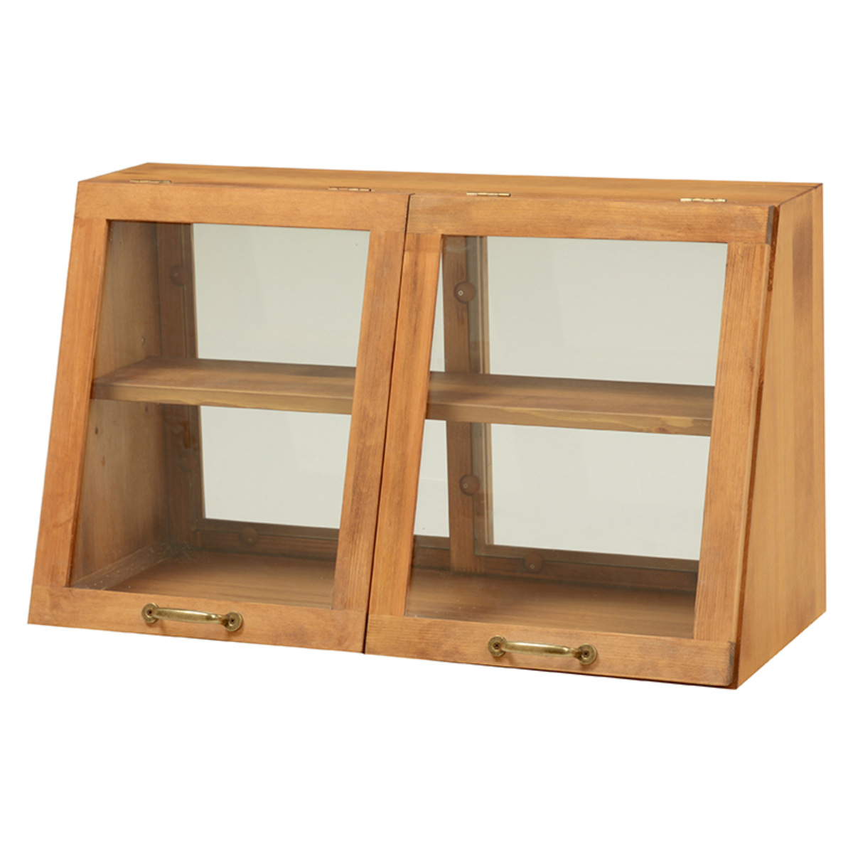 HAGiHARA（萩原） ガラスケース 幅60cm 2段 カウンター上収納 可動棚