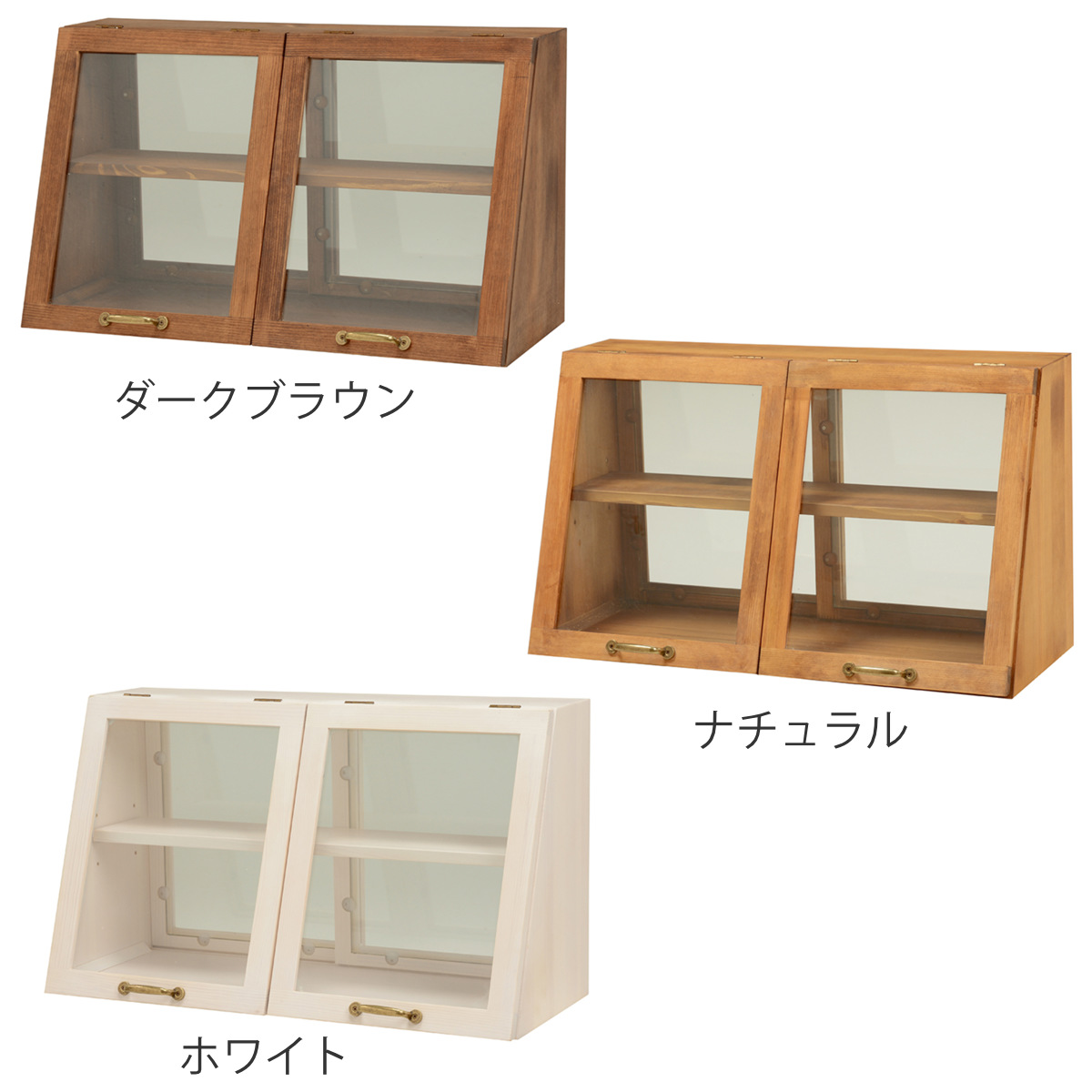 HAGiHARA（萩原） ガラスケース 幅60cm 2段 カウンター上収納 可動棚