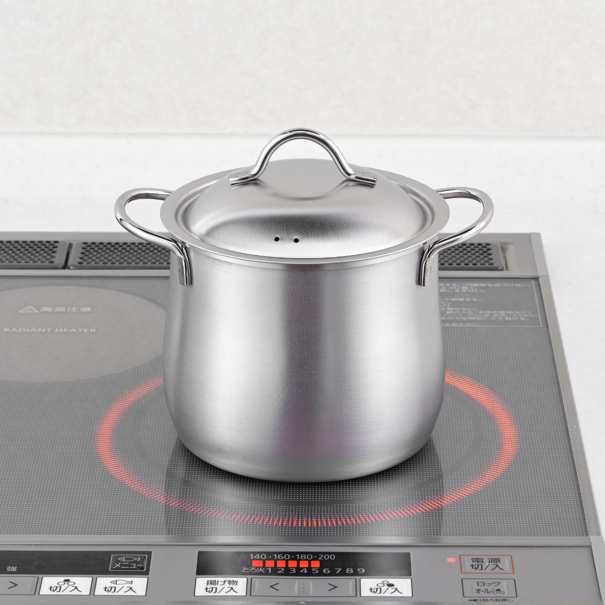郷技 両手鍋 14cm 深型 IH対応 煮込み鍋 ステンレス製 日本製 （ ガス