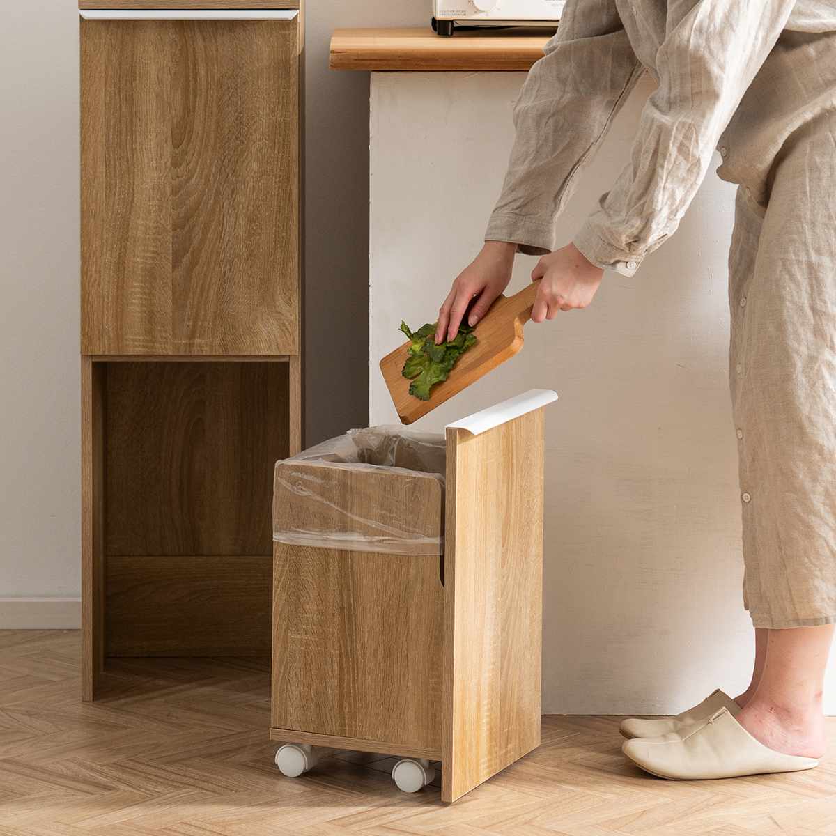 宮武製作所 ゴミ箱 70L 2段 分別 ダストボックス NotT 木製 （ ごみ箱
