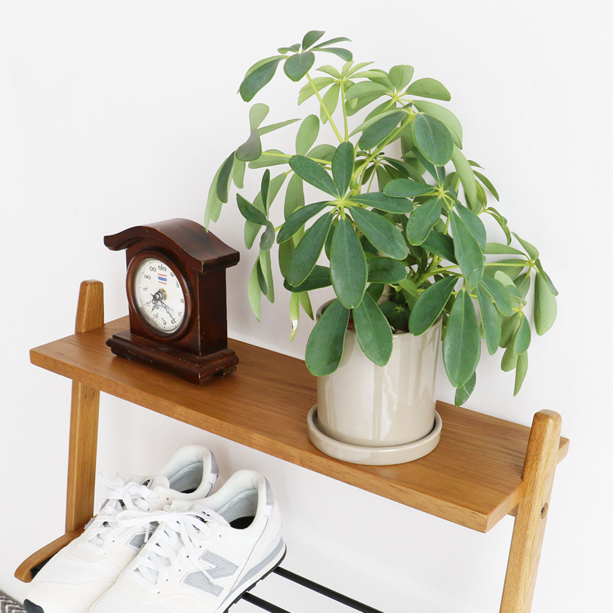 最終値下　木製シューズラック ダイヤモンドパターン 天然木 シューズラック Shoes Rack 木製 省スペース （ 靴 収納 ラック 下駄箱
