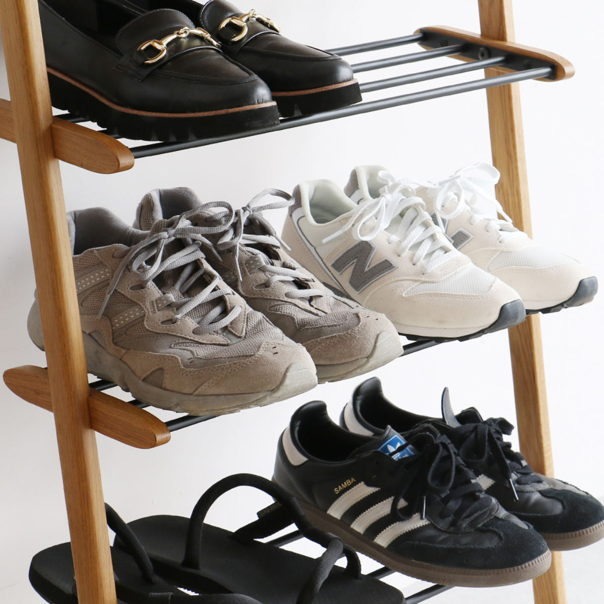 シューズラック Shoes Rack 木製 省スペース （ 靴 収納 ラック 下駄箱
