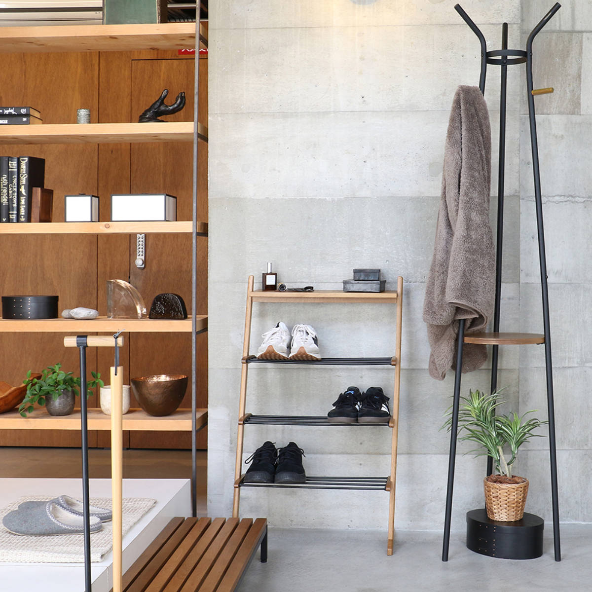 シューズラック Shoes Rack 木製 省スペース （ 靴 収納 ラック 下駄箱
