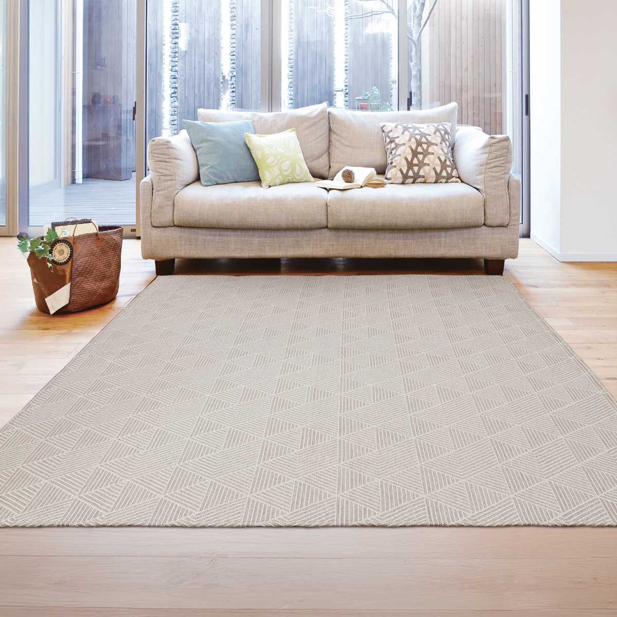 大島屋 ラグ 洗える ジャガード織り 240×240cm アリス ホット