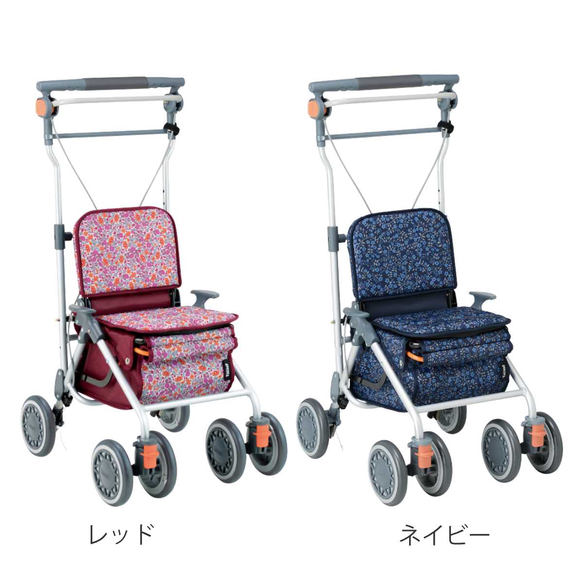 シルバーカー ミドルタイプ カゴノアM コンパクト 座れる 幸和製作所 （ カート 歩行器 歩行車 折りたたみ 軽量 アルミ製 大容量 歩行補助 介護 おしゃれ ）_4