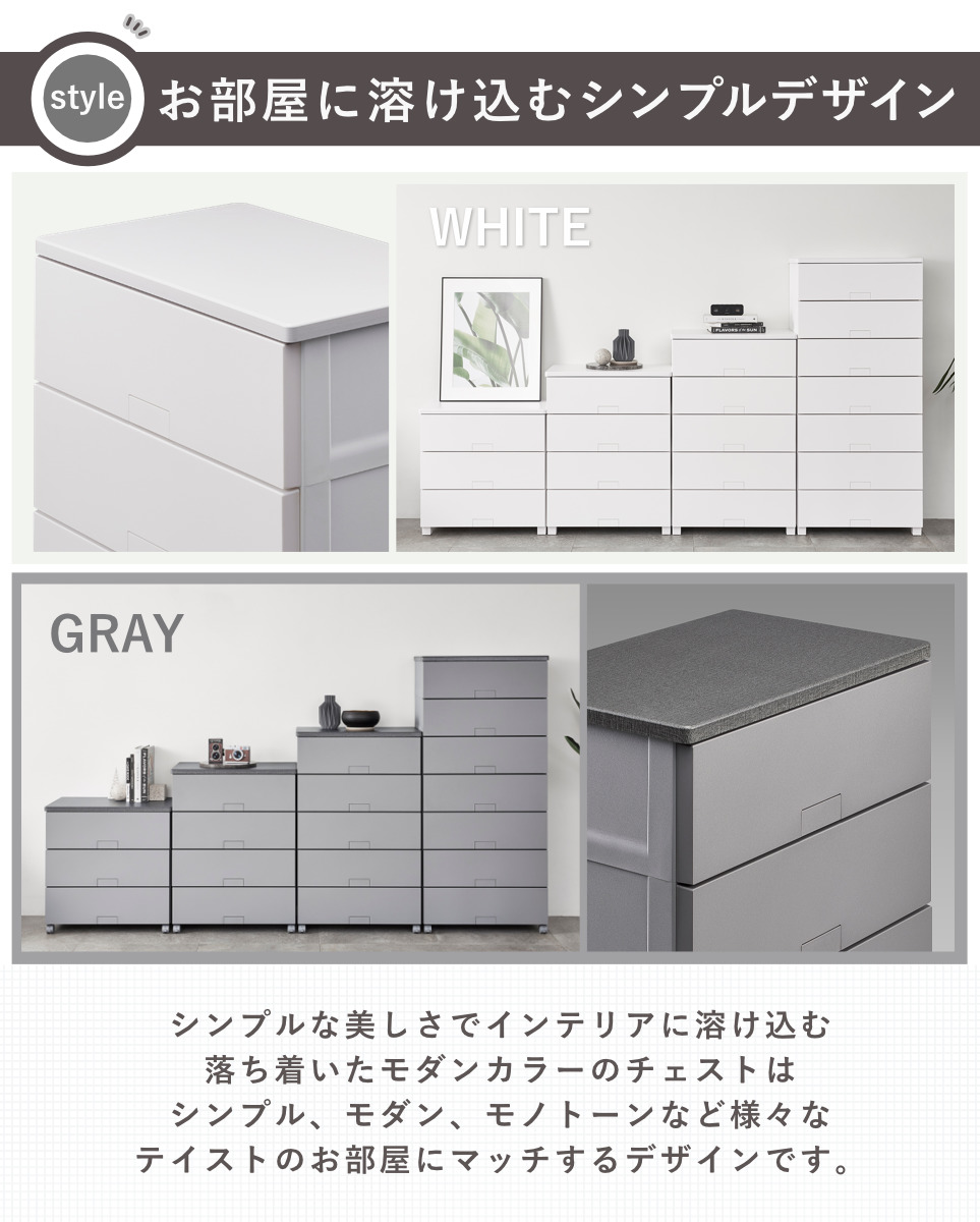 Fits チェスト フィッツチェスト フルフラット 7504 4段 幅75×奥行41