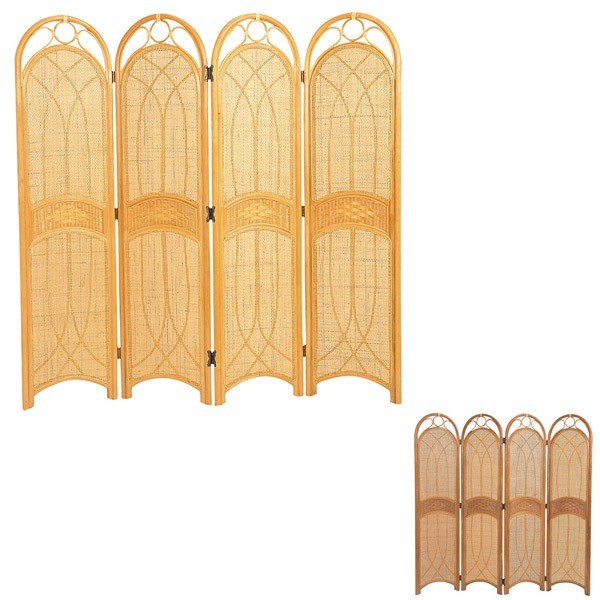 籐 スクリーン 4連 衝立 アジアン家具 高さ150cm （ 籐製 ラタン