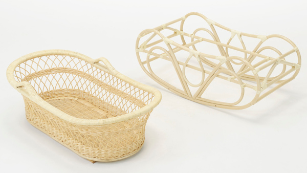 古道具　藤のベビーベッド　クーファンセット　ナチュラル 楽天市場】ボルガクーファン カラー 40 【かご ベビーコット ベビー