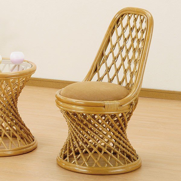 今枝ラタン꧂座椅子3脚 籐家具 いす イス チェア 昭和レトロ モダン