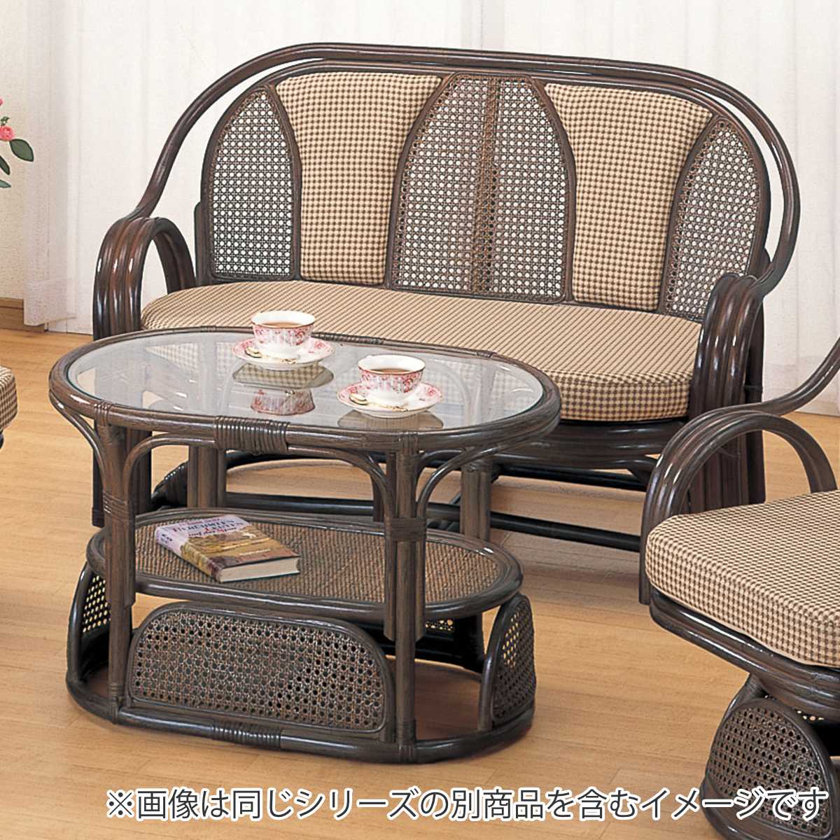 今枝商店 籐 ラブソファ 2人掛けクッション付 幅114cm （ 家具